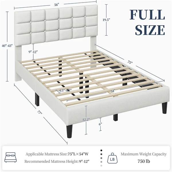 Yaheetech Upholstered Bed Frame - Image 11