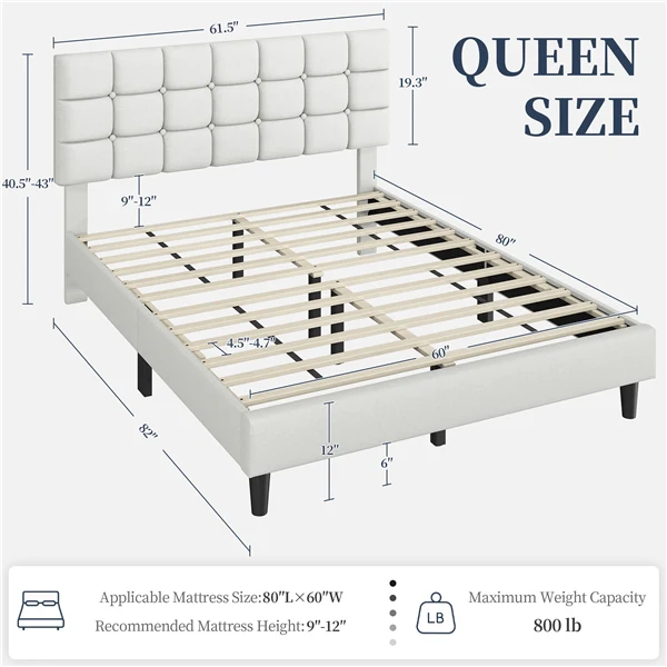 Yaheetech Upholstered Bed Frame - Image 13