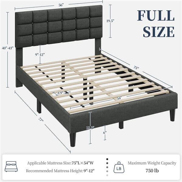 Yaheetech Upholstered Bed Frame - Image 3