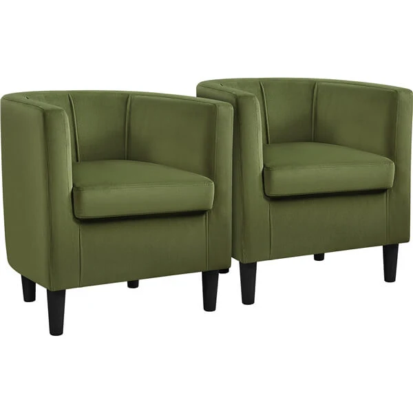 Yaheetech Set of 2 Barrel-shaped Chair Accent Arm Chair - Image 2