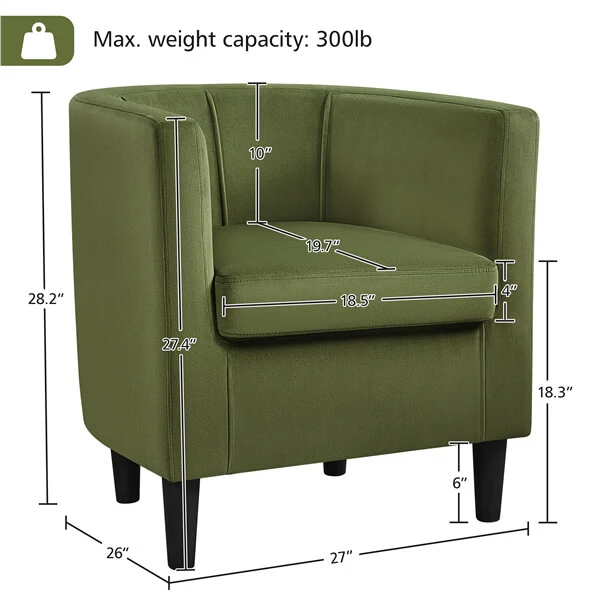 Yaheetech Set of 2 Barrel-shaped Chair Accent Arm Chair - Image 3