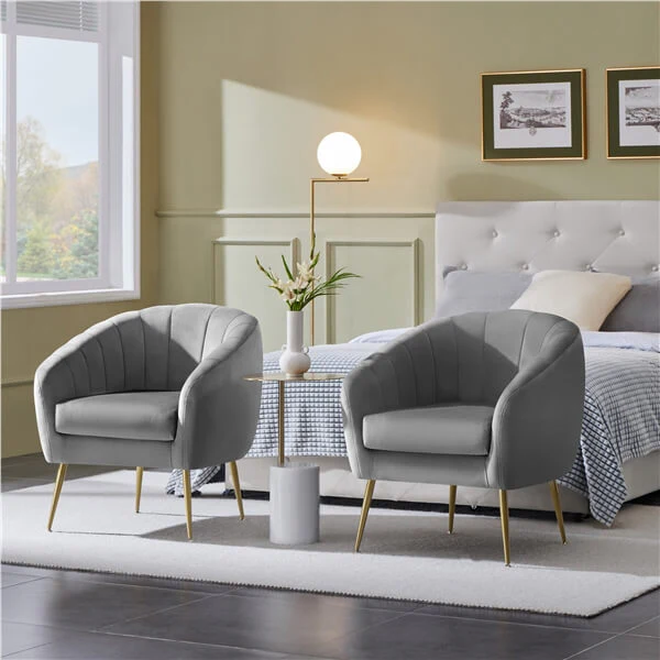 Yaheetech Velvet Accent Chair - Image 4