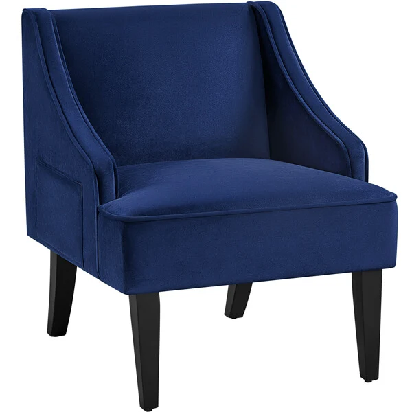 Yaheetech Velvet Club Chair with Pocket - Image 2