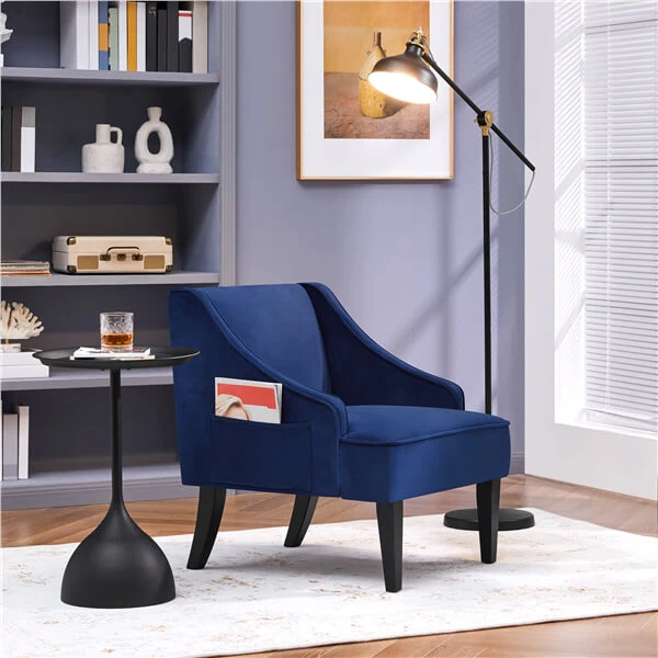 Yaheetech Velvet Club Chair with Pocket - Image 7