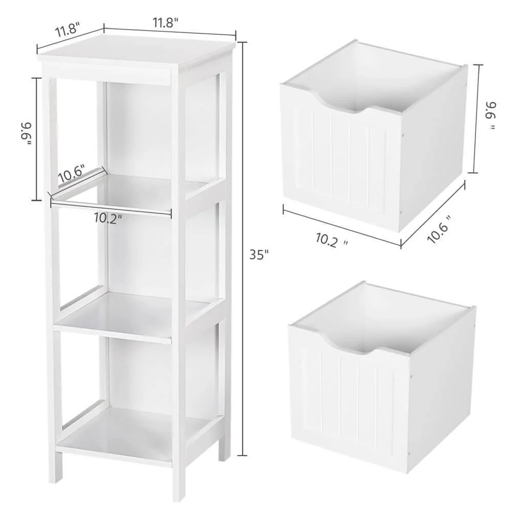 Yaheetech White Bathroom Cabinet - Image 4