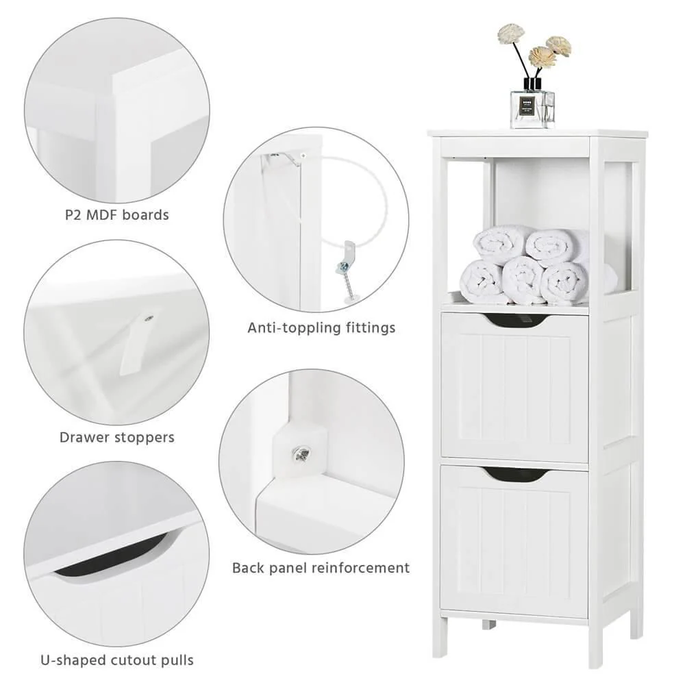 Yaheetech White Bathroom Cabinet - Image 5