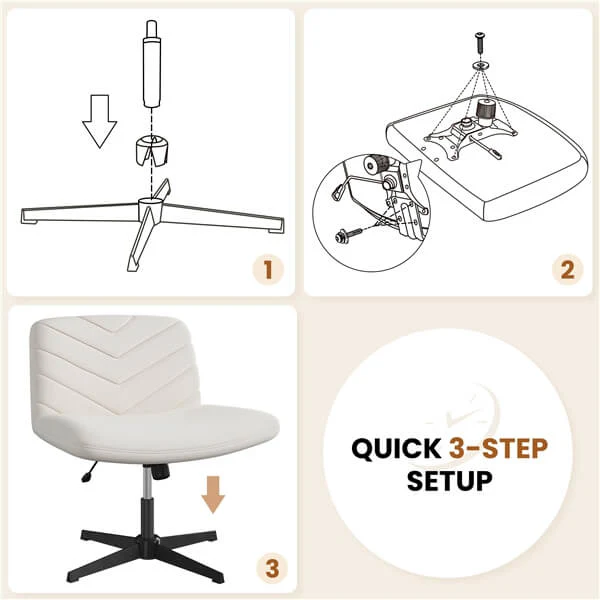 Yaheetech Wide Criss Cross Chair with No Wheels - Image 6