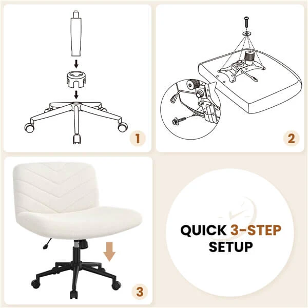 Yaheetech Wide Criss Cross Chair with Wheels - Image 6