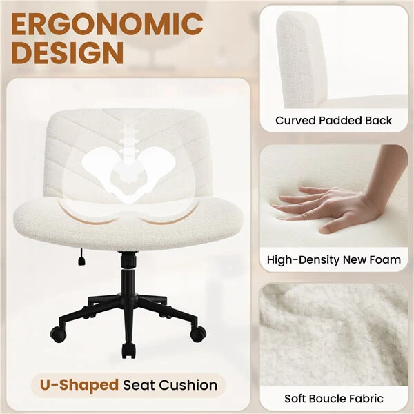 Yaheetech Wide Criss Cross Chair with Wheels - Image 9