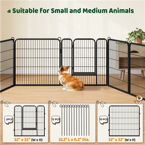 Yaheetech Wide Panel Dog Playpen, 12 Panels 24/32 inch - Image 3