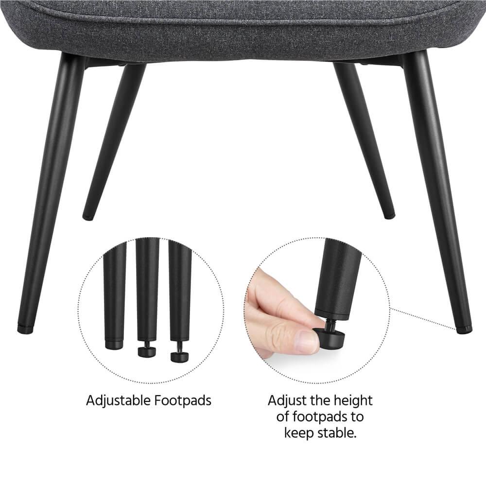 Yaheetech Wingback Fabric Chair and Ottoman Set - Image 5