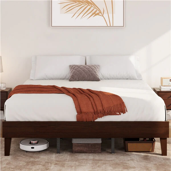 Yaheetech Bed Frame Natural Solid Wood Platform Bed with Wooden Slats Support - Image 12