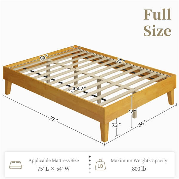 Yaheetech Wooden Bed Frame with Plywood Slat - Image 7