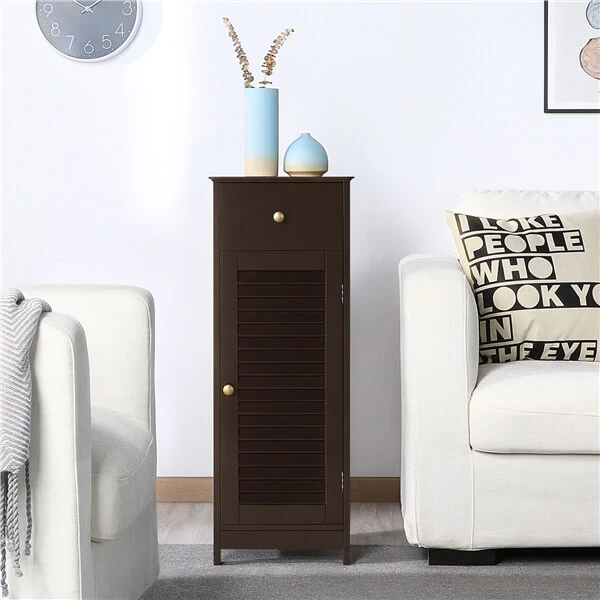 Yaheetech Wooden Free-Standing Storage Organizer Unit with Drawer and Door Cabinet - Image 6