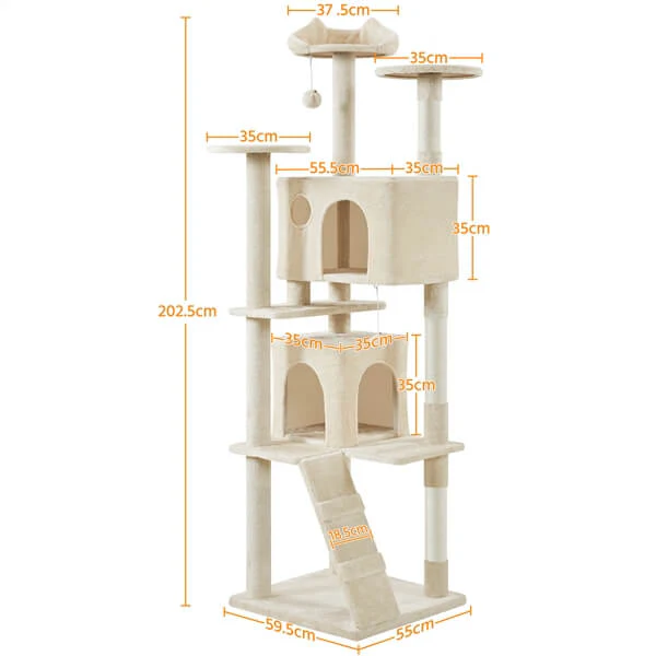 Yaheetech XL Cat Tree 80in Multi-Level Cat Tower - Image 6